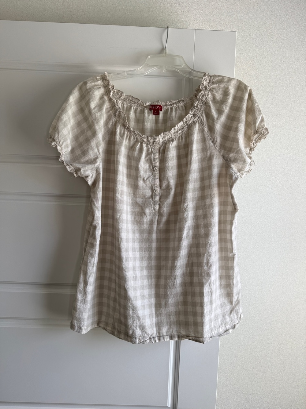 Merona Gingham Peasant Blouse